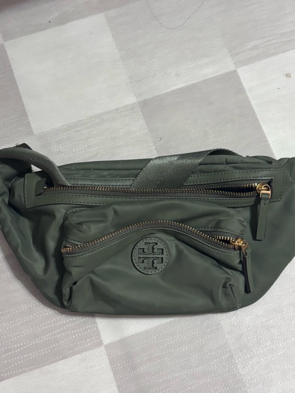 Tory Burch Olive Green Nylon Crossbody Belt Bag